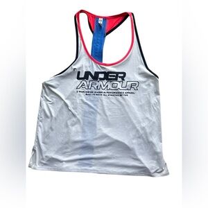 Under Armour‎ White Tank with Black and Pink Trim Large